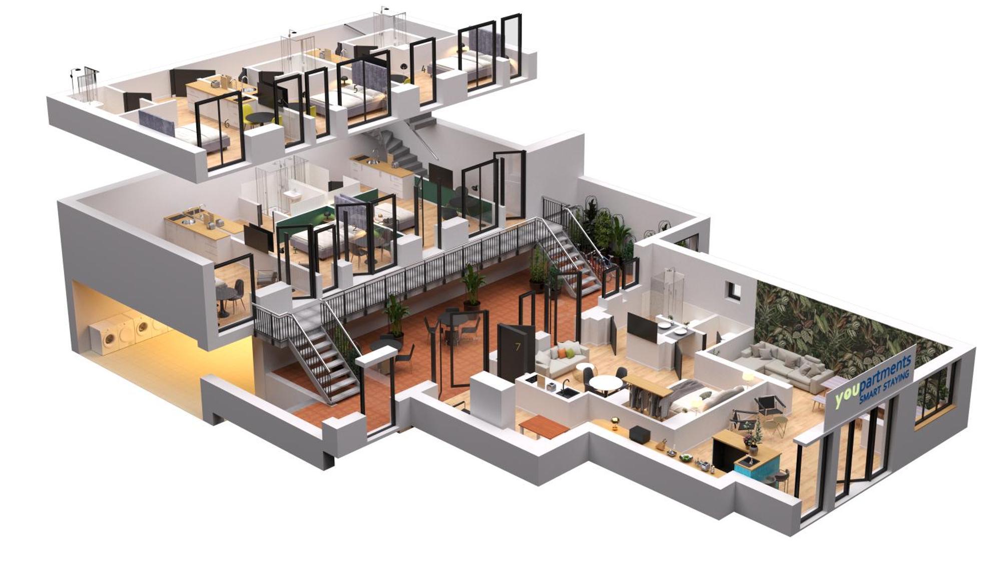 City-studio Im Innenhof Mit Boxspring-bett Und Community-raum Appartement Munster (North Rhine-Westphalia)